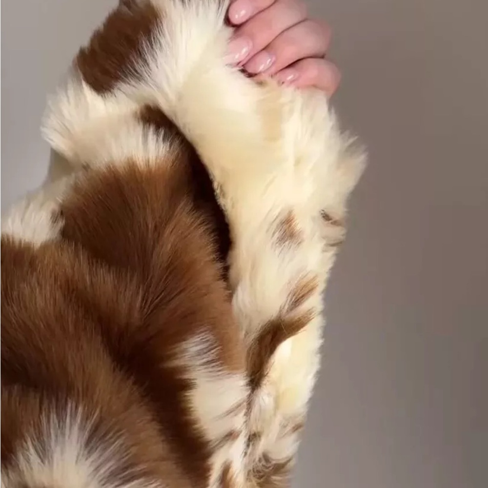 ZARA FAUX FUR ANIMAL PRINT JACKET - Picture 4 of 11